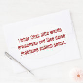 "Lieber Koch, bitte." Ovaler Aufkleber (Umschlag)