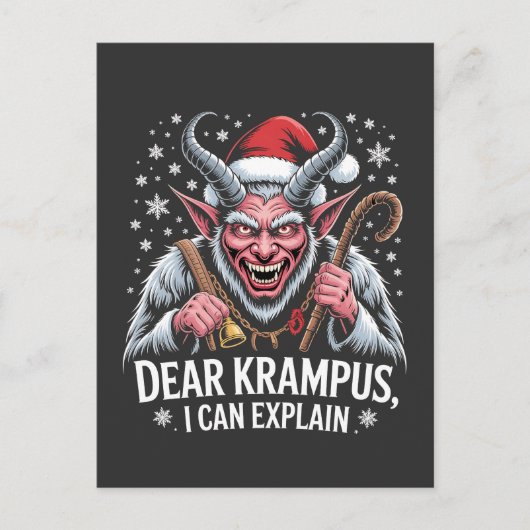 Lieber Krampus Ich kann Weihnachten Weihnachten er Ankündigungspostkarte (Vorderseite)