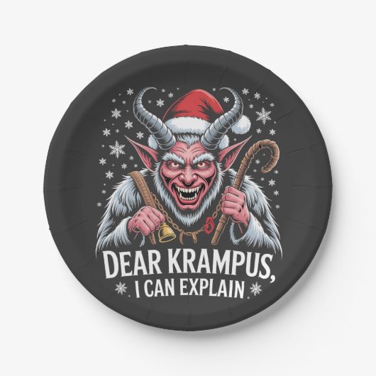 Lieber Krampus Ich kann Weihnachten Weihnachten er Pappteller (Vorderseite)