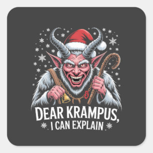 Lieber Krampus Ich kann Weihnachten Weihnachten er Quadratischer Aufkleber