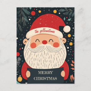 Lieber lächelnder Weihnachtsmann mit einer herzerw Feiertagspostkarte