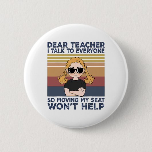 Lieber Lehrer, ich spreche mit allen, also bringt Button (Vorderseite)