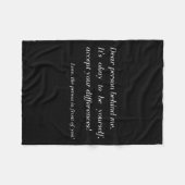 Lieber Mensch hinter mir! Seien Sie selbst, eine h Fleecedecke (Vorderseite (Horizontal))