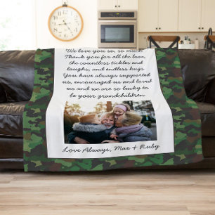 Lieber Opa Personalisiertes Foto & Brief Fleecedecke
