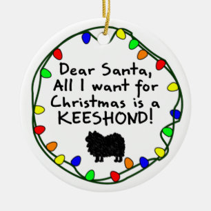 Lieber SanktKeeshond Keramikornament