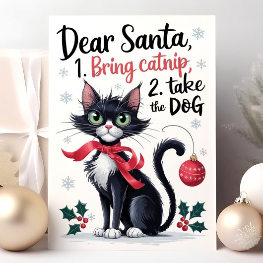 Lieber Santa Bring Catnip Funny Cat Weihnachten