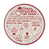 Lieber Santa Cookie & Milk, roter Text auf dem Tab Schneidebrett (Vorderseite)