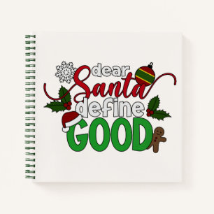 Lieber Santa Definiere Gutes Weihnachten Notizbu Notizblock