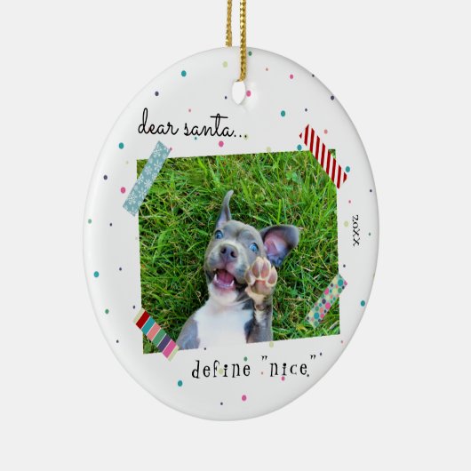 Lieber Santa Definition Nice Puppy Dog Weihnachten Keramik Ornament (Rechts)