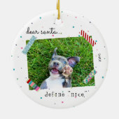 Lieber Santa Definition Nice Puppy Dog Weihnachten Keramik Ornament (Hinten)