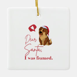 lieber Santa, gerahmt Keramikornament
