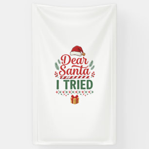 Lieber Santa hat Weihnachtsmütze Geschenkbox auspr Banner