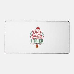 Lieber Santa hat Weihnachtsmütze Geschenkbox auspr Schreibtischunterlage