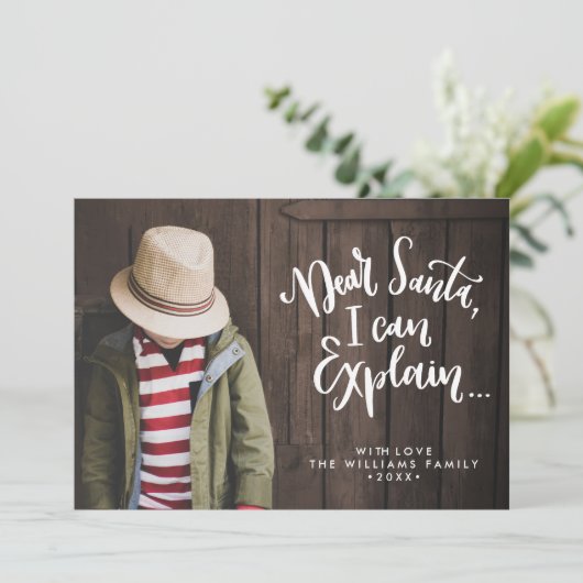 Lieber Santa I kann Ihnen das Funny Holiday Full F Einladung (Stehend Vorderseite)