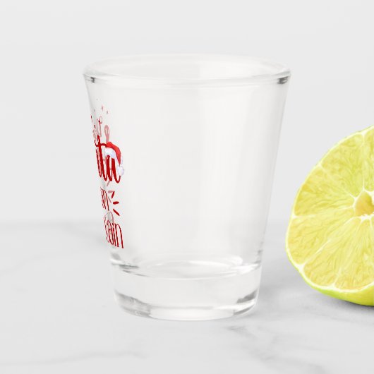 Lieber Santa I kann Weihnachtstypografie erklären Schnapsglas (Rechts)