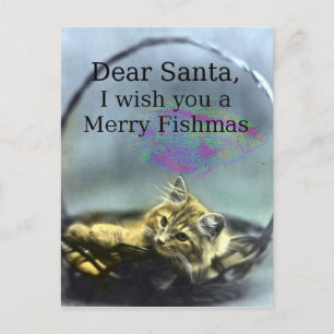 Lieber Santa Merry Fishmas Feiertagspostkarte