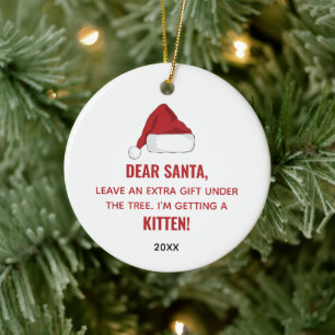 Lieber Santa New Kitten Personalisiert Cat Adoptio Keramik Ornament