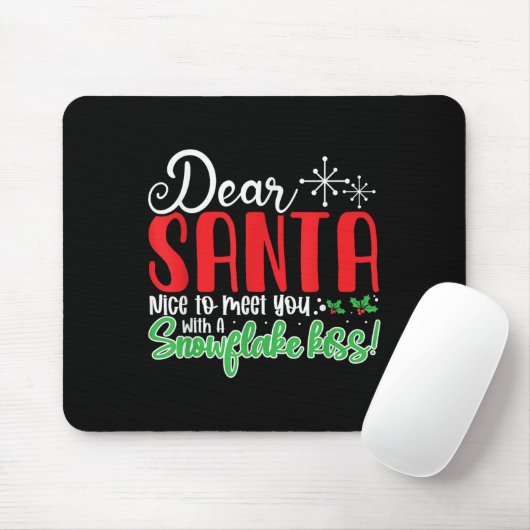 Lieber Santa Nice mit Ihnen einen Schneeflocken Ku Mousepad (Mit Mouse)