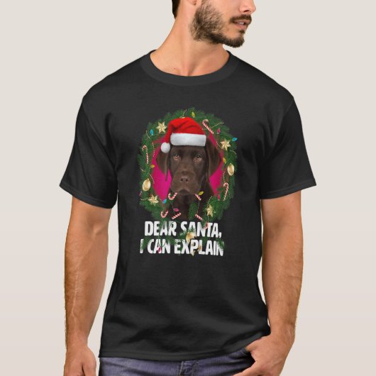 Lieber Santa Niedlich Brown Labrador - Naughty für T-Shirt (Vorderseite)