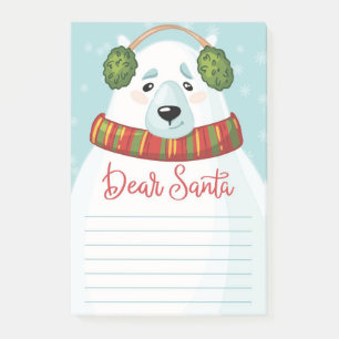 Lieber Santa Polar Bären nach dem Ausscheiden Post-it Klebezettel