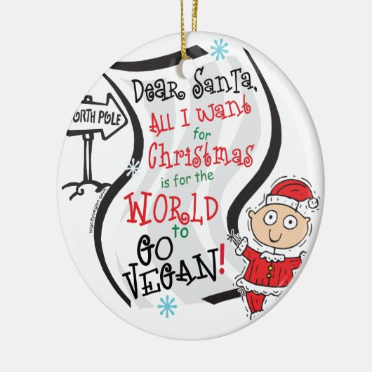Lieber Santa Vegan Wish Keramik Ornament (Links)