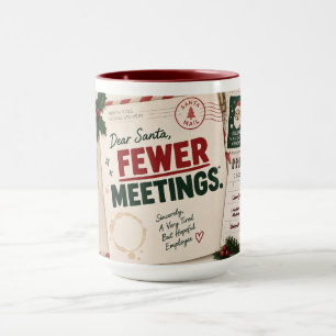 Lieber Santa Weniger Meetings Weihnachten 15 oz Ta Tasse