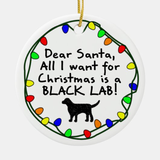 Lieber schwarzer Labrador Sankt Keramikornament (Vorne)