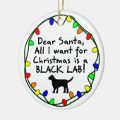 Lieber schwarzer Labrador Sankt Keramikornament (Links)