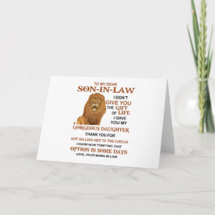 Lieber Schwiegersohn, ich habe dir nicht das Gesch Karte