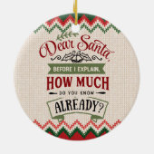 Lieber Weihnachten, bevor ich erkläre - Funny Chri Keramik Ornament (Hinten)