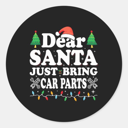 Lieber Weihnachten bringen Sie Autoteile Spaß Weih Runder Aufkleber (Vorderseite)