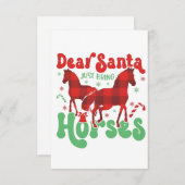 Lieber Weihnachten Bringen Sie die Pferde Weihnach Dankeskarte (Vorne/Hinten)