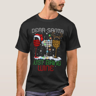 Lieber Weihnachten Bringen Sie Karierten Leopard W T-Shirt