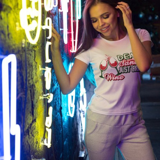 Lieber Weihnachten bringen Wein Weihnachten Party T-Shirt