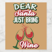 Lieber Weihnachten bringen Wein Weihnachten Party Weinetikett (Einzelnes Label)