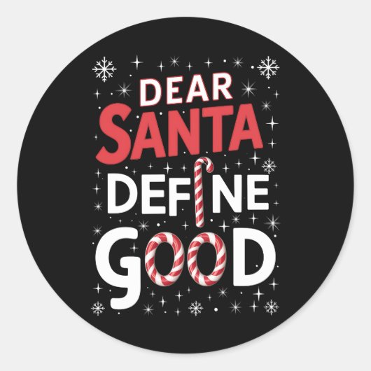 Lieber Weihnachten definieren gute Weihnachtsfeier Runder Aufkleber (Vorderseite)