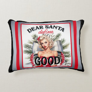 Lieber Weihnachten gutes Retro Pinup definieren Dekokissen