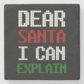 Lieber Weihnachten Ich kann dem Weihnachtsmann ein Steinuntersetzer (Vorderseite)