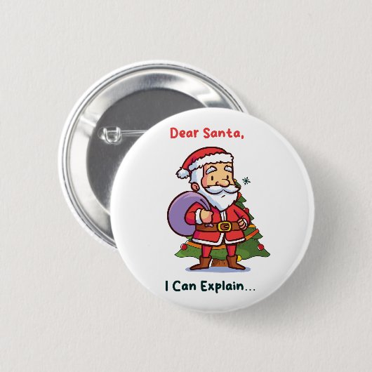 Lieber Weihnachten, ich kann erklären - Funny Chri Button (Vorne & Hinten)