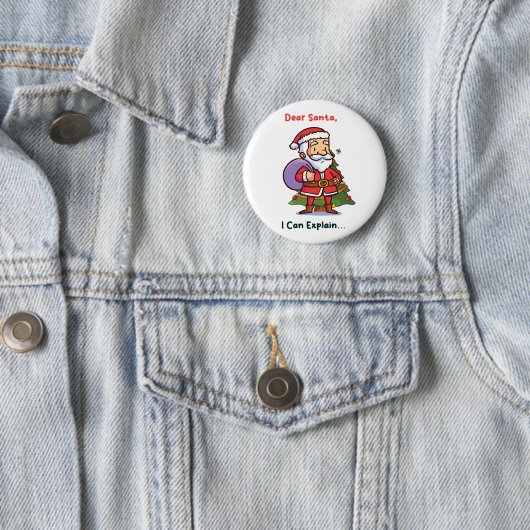 Lieber Weihnachten, ich kann erklären - Funny Chri Button (Beispiel)