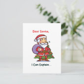 Lieber Weihnachten, ich kann erklären - Funny Chri Postkarte (Stehend Vorderseite)
