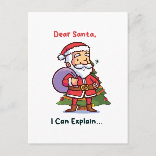 Lieber Weihnachten, ich kann erklären - Funny Chri Postkarte (Vorderseite)