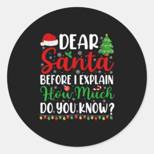 Lieber Weihnachten Ich kann Shirt Kinder Jungen Fu Runder Aufkleber