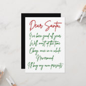 Lieber Weihnachten Ich kaufe mein eigenes Zeug Wei Karte (Vorderseite/Rückseite Beispiel)