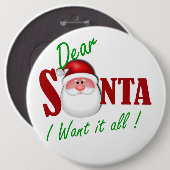 Lieber Weihnachten Ich wollte alles! Button (Vorne & Hinten)