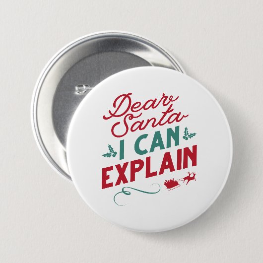 Lieber Weihnachten kann ich erklären Button (Vorne & Hinten)