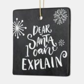 Lieber Weihnachten kann ich erklären Keramikornament (Links)