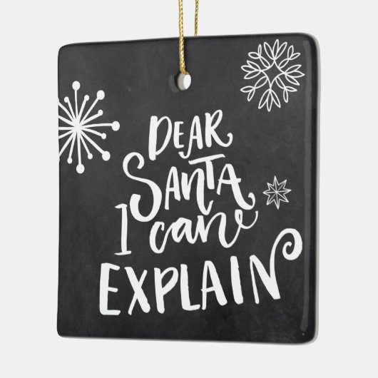 Lieber Weihnachten kann ich erklären Keramikornament (Links)