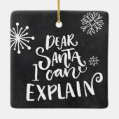 Lieber Weihnachten kann ich erklären Keramikornament (Rückseite)