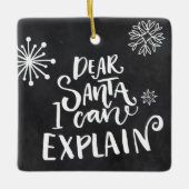 Lieber Weihnachten kann ich erklären Keramikornament (Vorderseite)